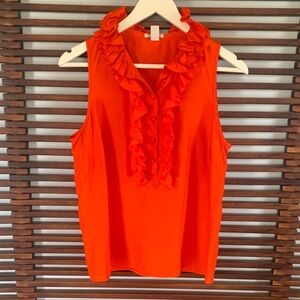 🎉NEW LISTING!🎉J. Crew Ruffled Sleeveless Blouse - Bright Orange